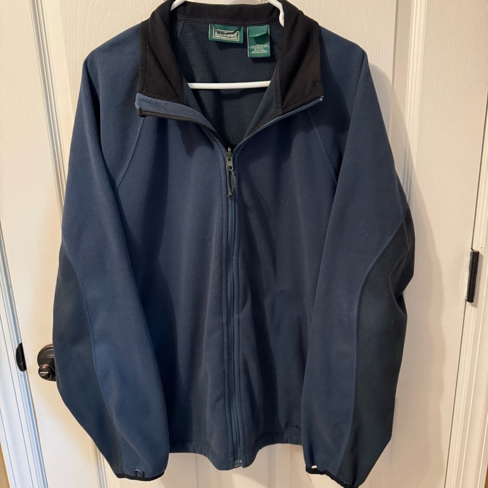 L.L. Bean Vintage Y2K Men’s Navy Blue Fleece Classic‎ Jacket Large